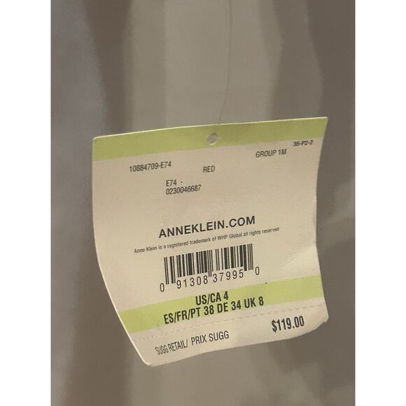 NWT Anne Klein Red Glitter Dress size 4 - Picture 4 of 5